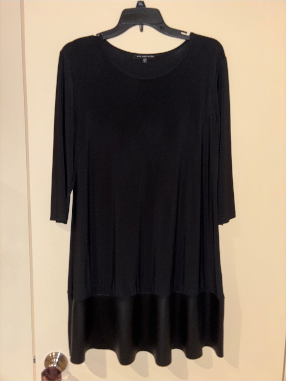 Black Swing Dress with Satin Hem